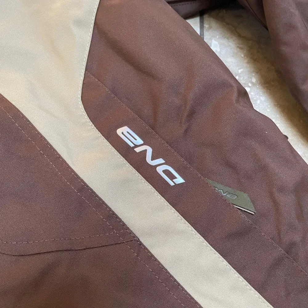 Descente‎ DNA Ski Jacket Mens Large Brown Tan Hooded Full Zip Snow Coat M-T5-XO